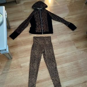 Pair of impact to Shapeware and matching leopard zip front hoodie